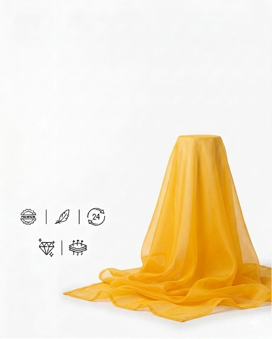 Organza fabric drape